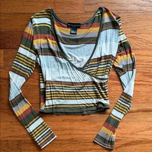 See You Monday Multicolor Striped Long Sleeve Top